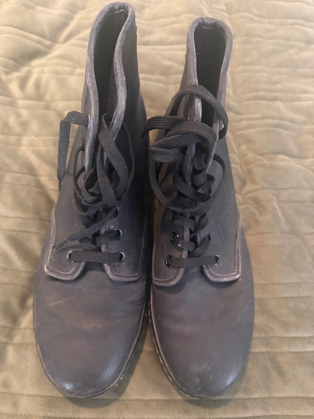 Women's Black Lace-Up Casual Boots